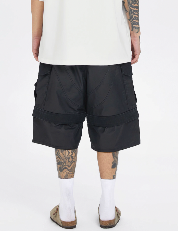 F2CE Brush Wax Coated Multi Pocket Work Cargo Shorts