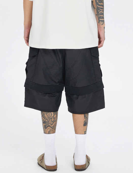 F2CE Brush Wax Coated Multi Pocket Work Cargo Shorts