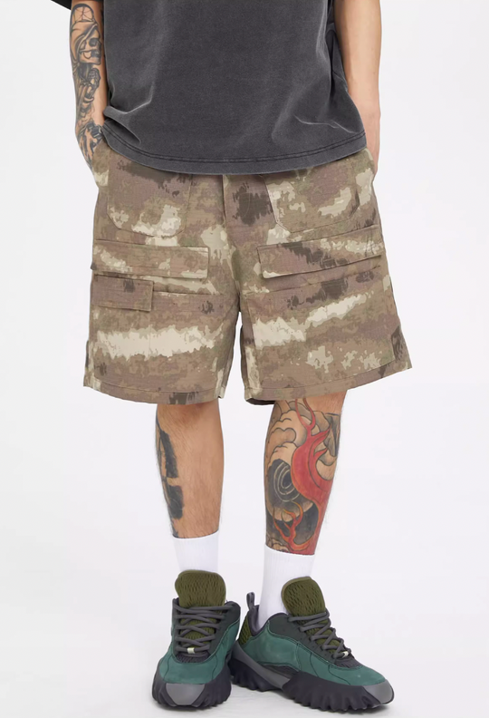 F2CE Camouflage Multi Pocket Work Cargo Shorts