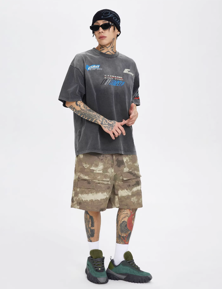 F2CE Camouflage Multi Pocket Work Cargo Shorts