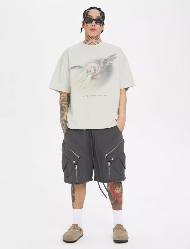 F2CE Multi-Pocket Zipper Tactical Cargo Sweat Shorts