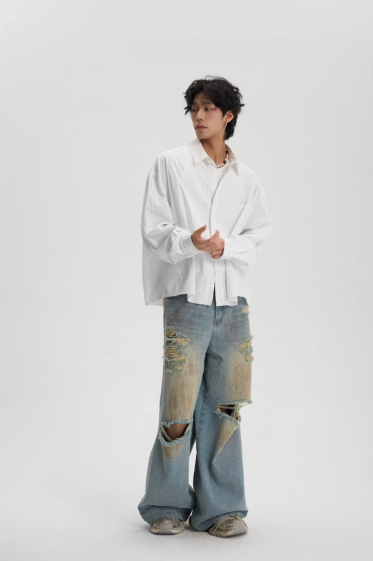 JHYQ Hot Diamond Striped Long Sleeved Shirt