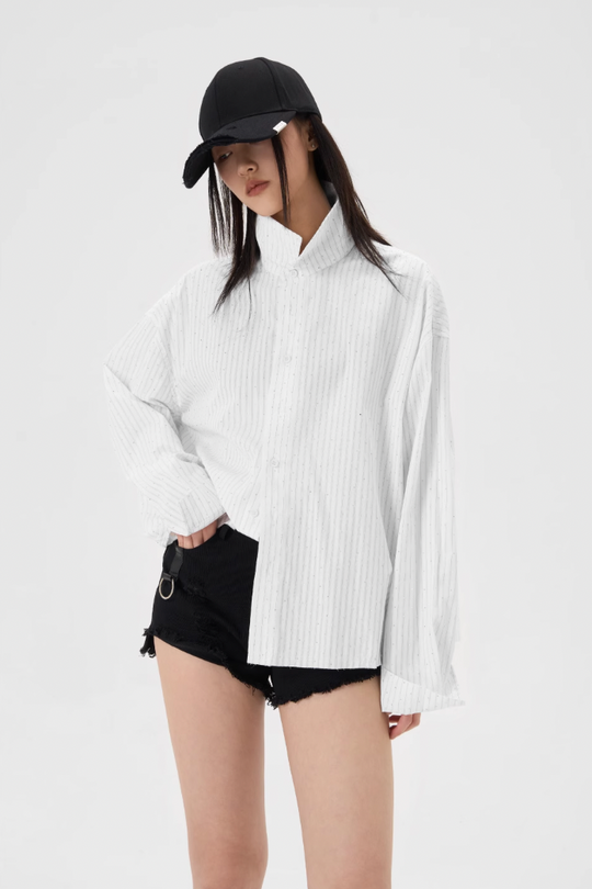 JHYQ Hot Diamond Striped Long Sleeved Shirt