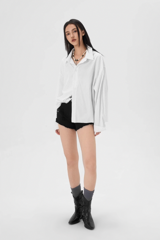 JHYQ Hot Diamond Striped Long Sleeved Shirt