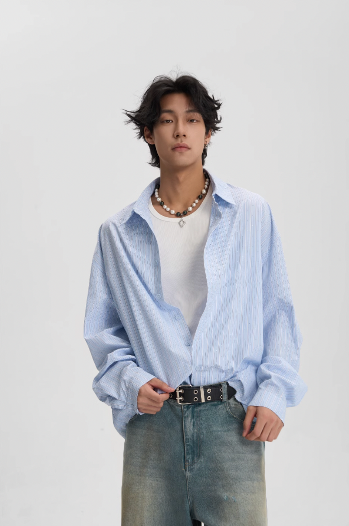 JHYQ Hot Diamond Striped Long Sleeved Shirt