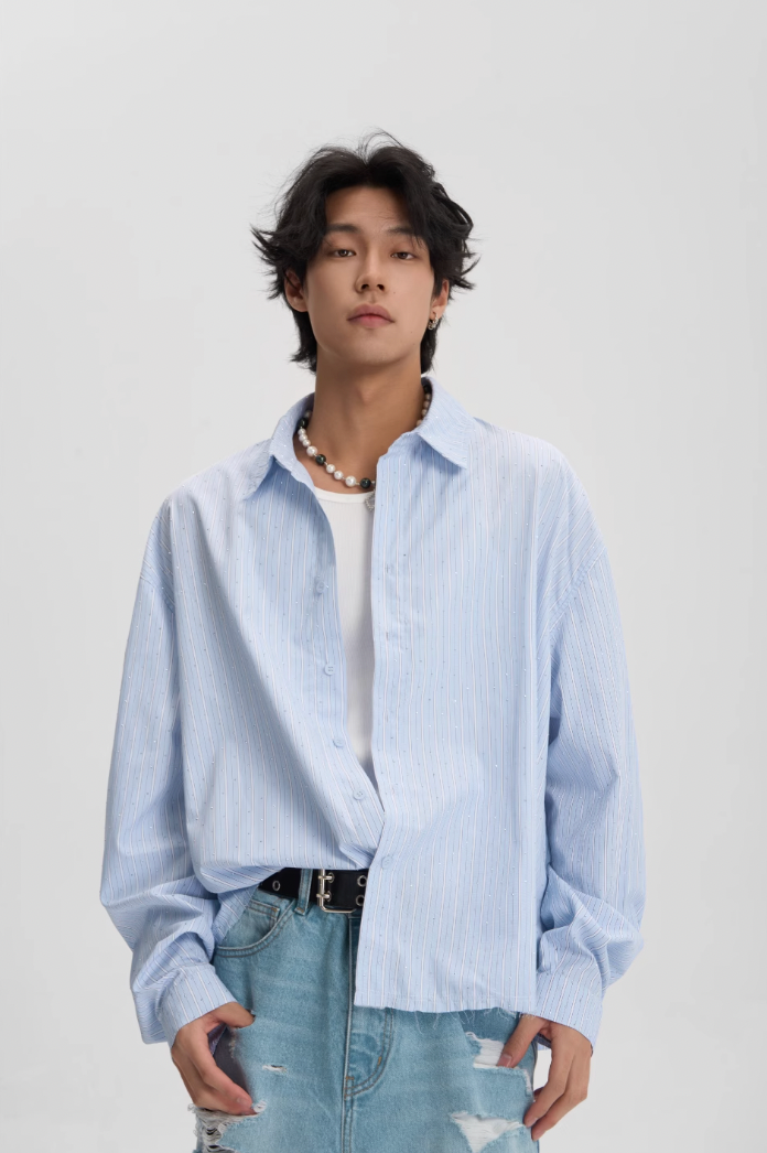 JHYQ Hot Diamond Striped Long Sleeved Shirt