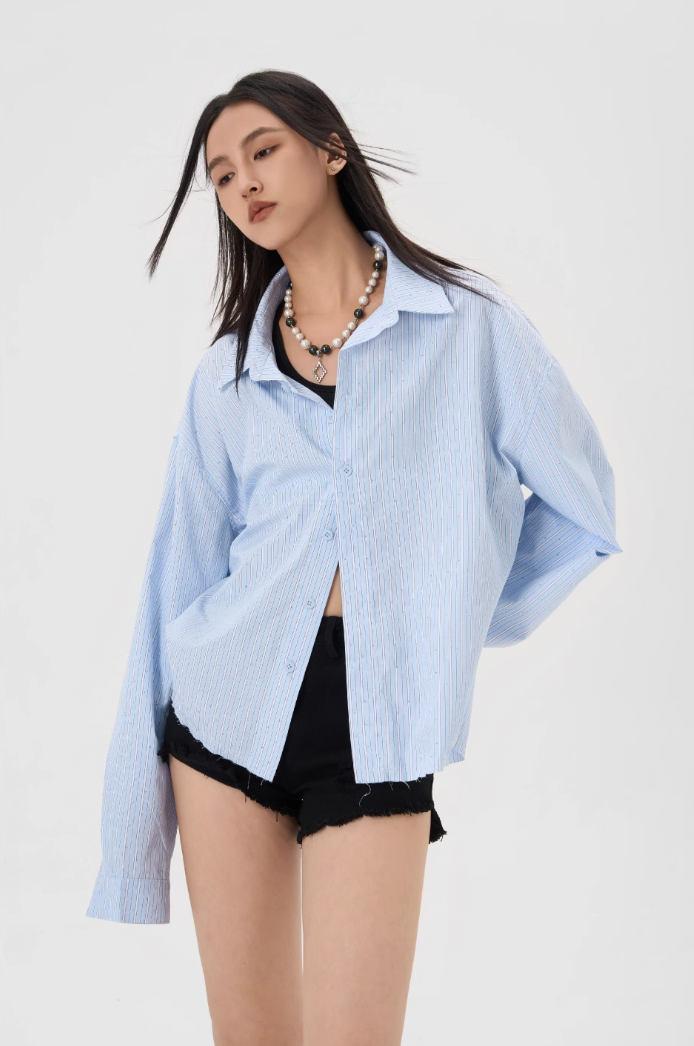 JHYQ Hot Diamond Striped Long Sleeved Shirt