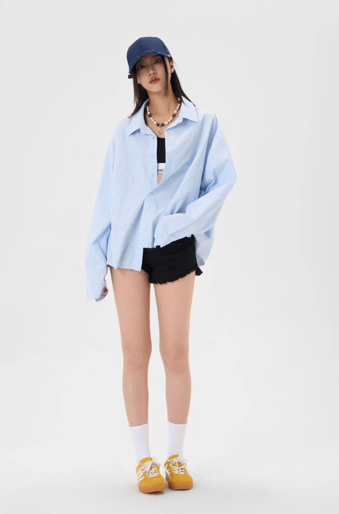 JHYQ Hot Diamond Striped Long Sleeved Shirt