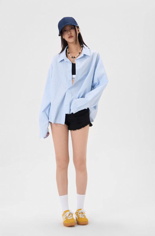 JHYQ Hot Diamond Striped Long Sleeved Shirt