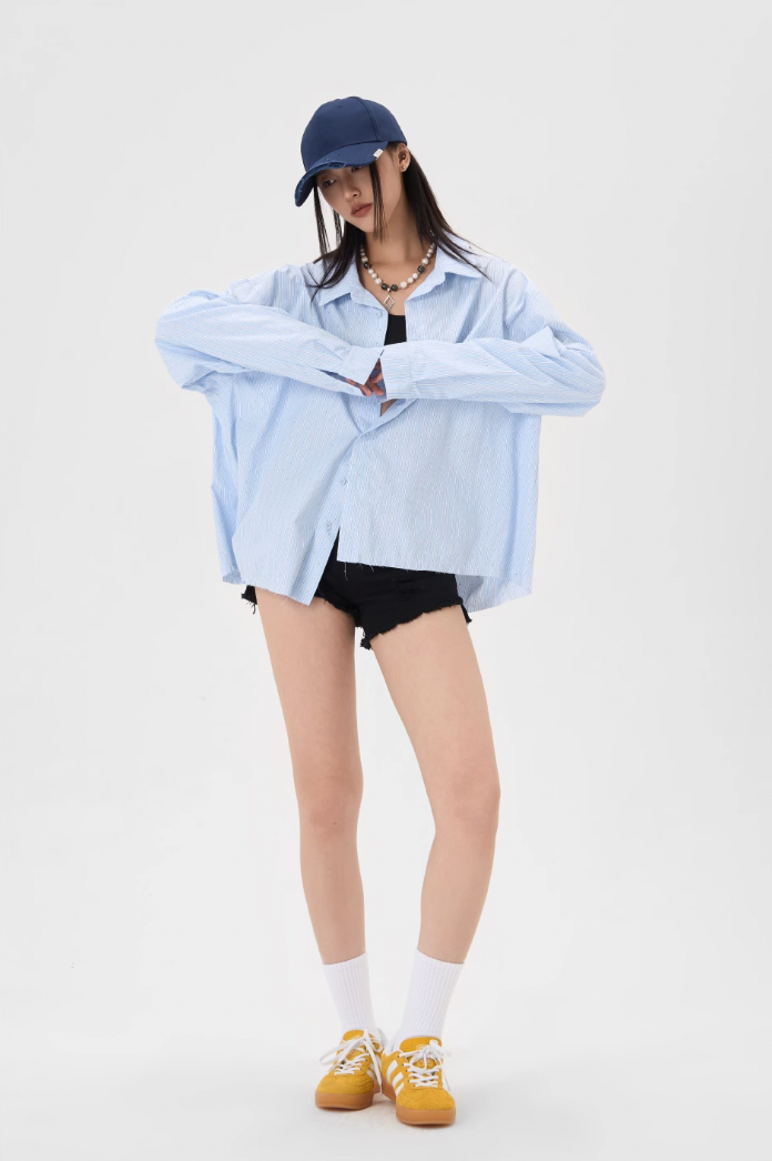 JHYQ Hot Diamond Striped Long Sleeved Shirt