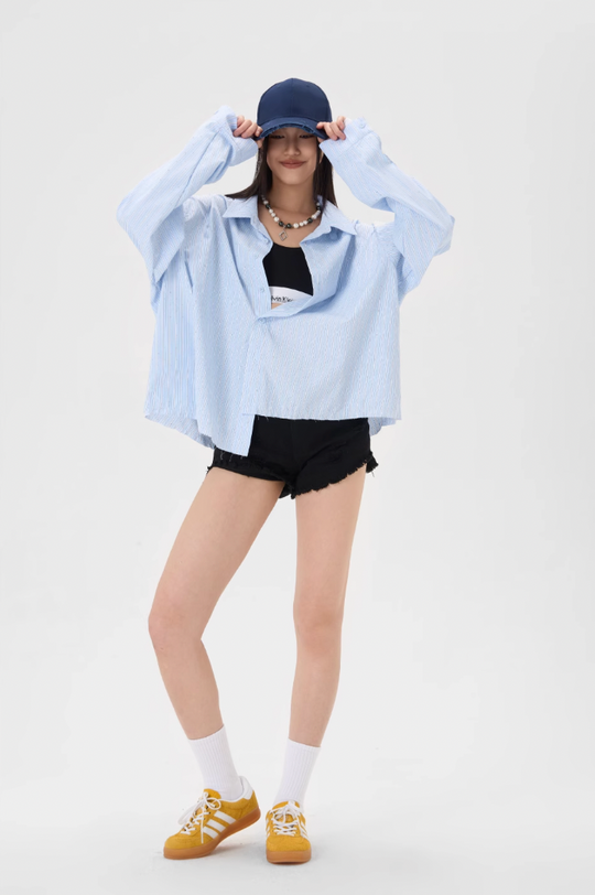 JHYQ Hot Diamond Striped Long Sleeved Shirt