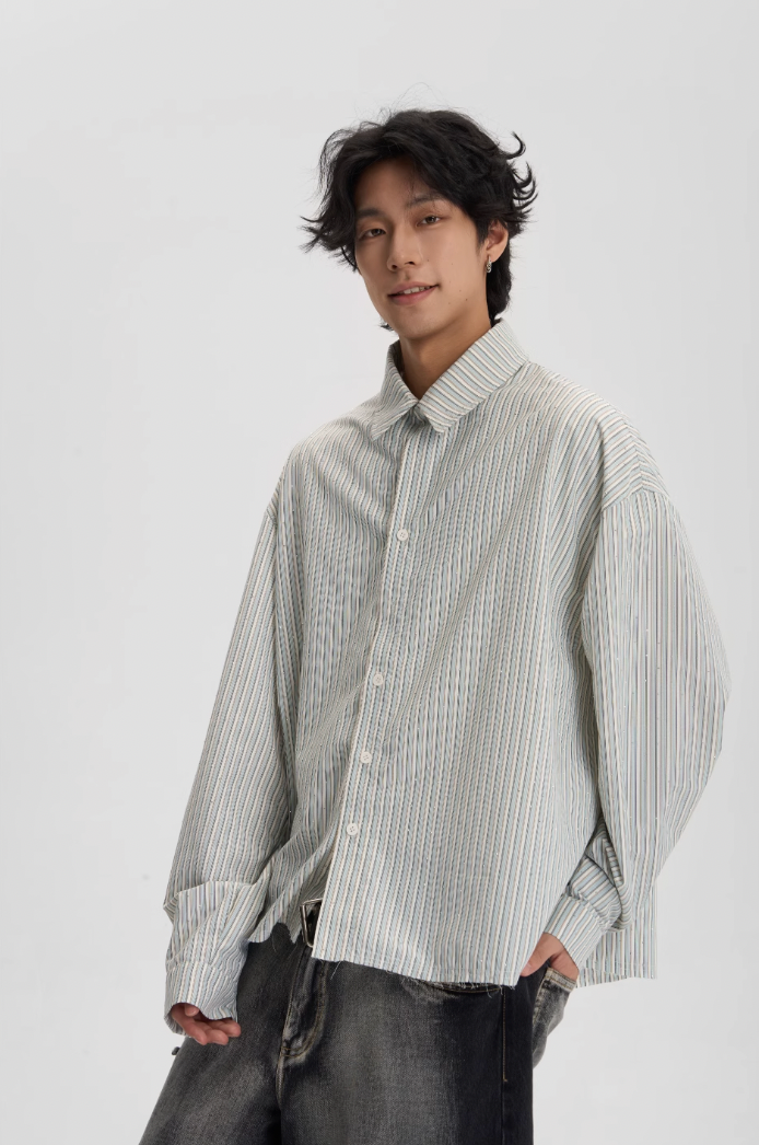 JHYQ Hot Diamond Striped Long Sleeved Shirt