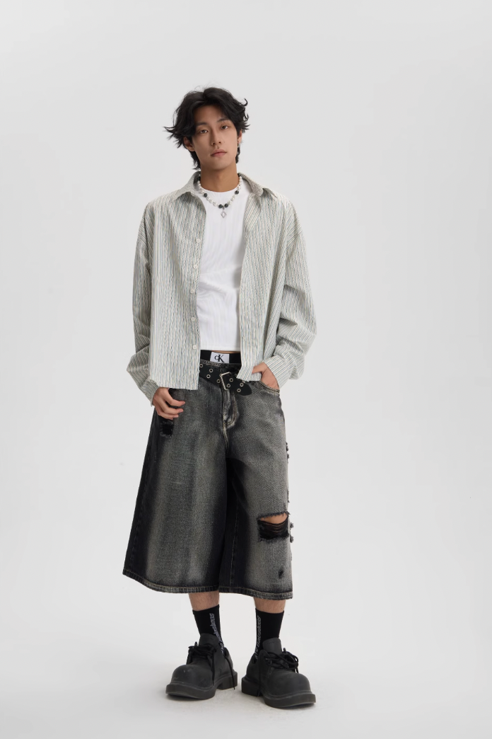 JHYQ Hot Diamond Striped Long Sleeved Shirt