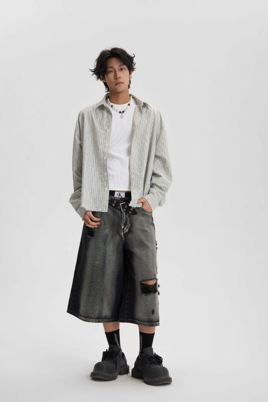 JHYQ Hot Diamond Striped Long Sleeved Shirt