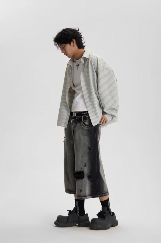 JHYQ Hot Diamond Striped Long Sleeved Shirt