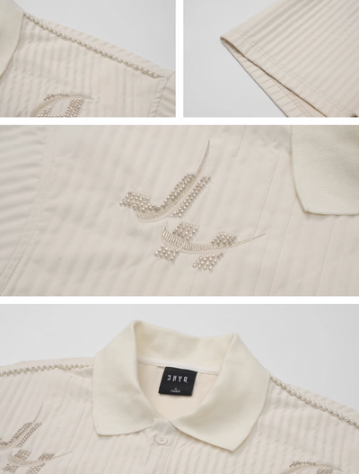 JHYQ Beaded Embroidery Short Sleeved Polo