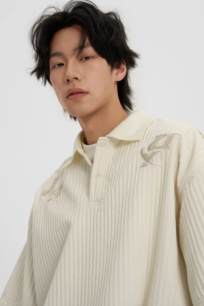 JHYQ Beaded Embroidery Short Sleeved Polo