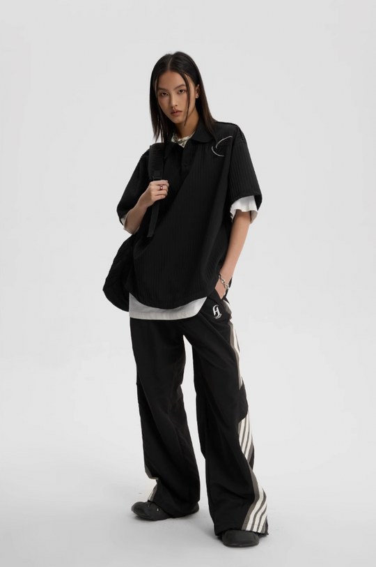 JHYQ Beaded Embroidery Short Sleeved Polo