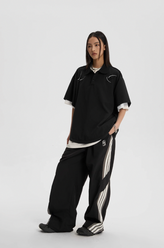 JHYQ Beaded Embroidery Short Sleeved Polo