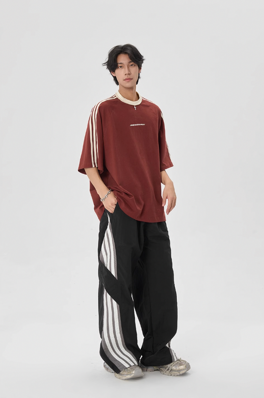 JHYQ Beaded Neck Striped Tee
