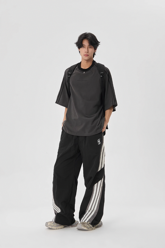 JHYQ Beaded Neck Striped Tee