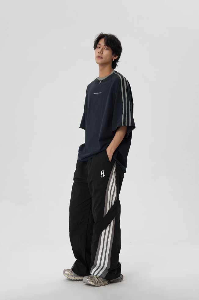 JHYQ Beaded Neck Striped Tee