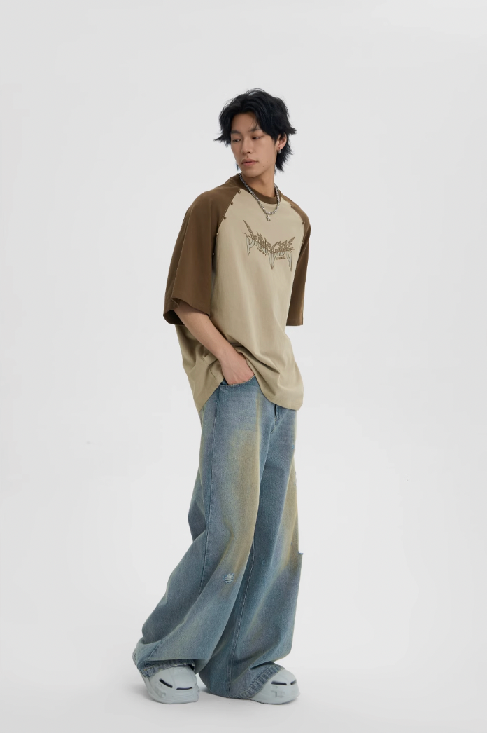 JHYQ Leopard Print Raglan Sleeves Tee