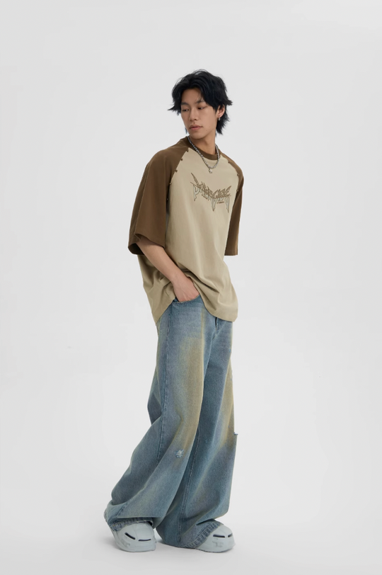 JHYQ Leopard Print Raglan Sleeves Tee