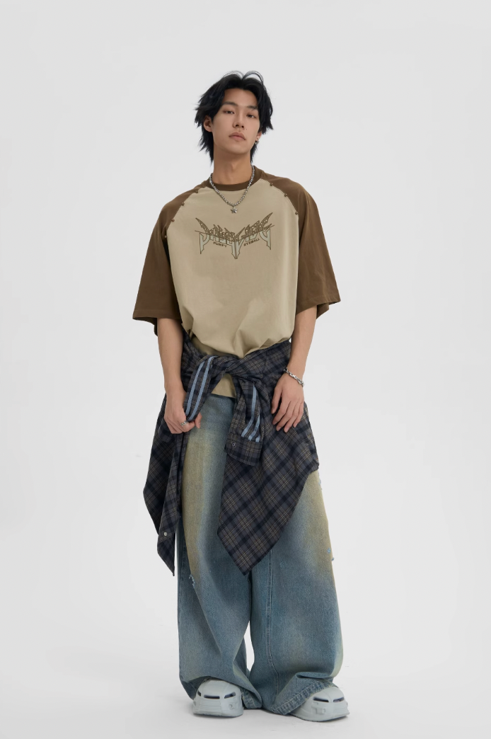 JHYQ Leopard Print Raglan Sleeves Tee