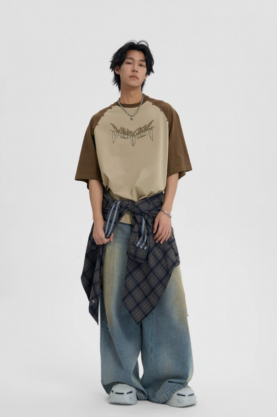 JHYQ Leopard Print Raglan Sleeves Tee