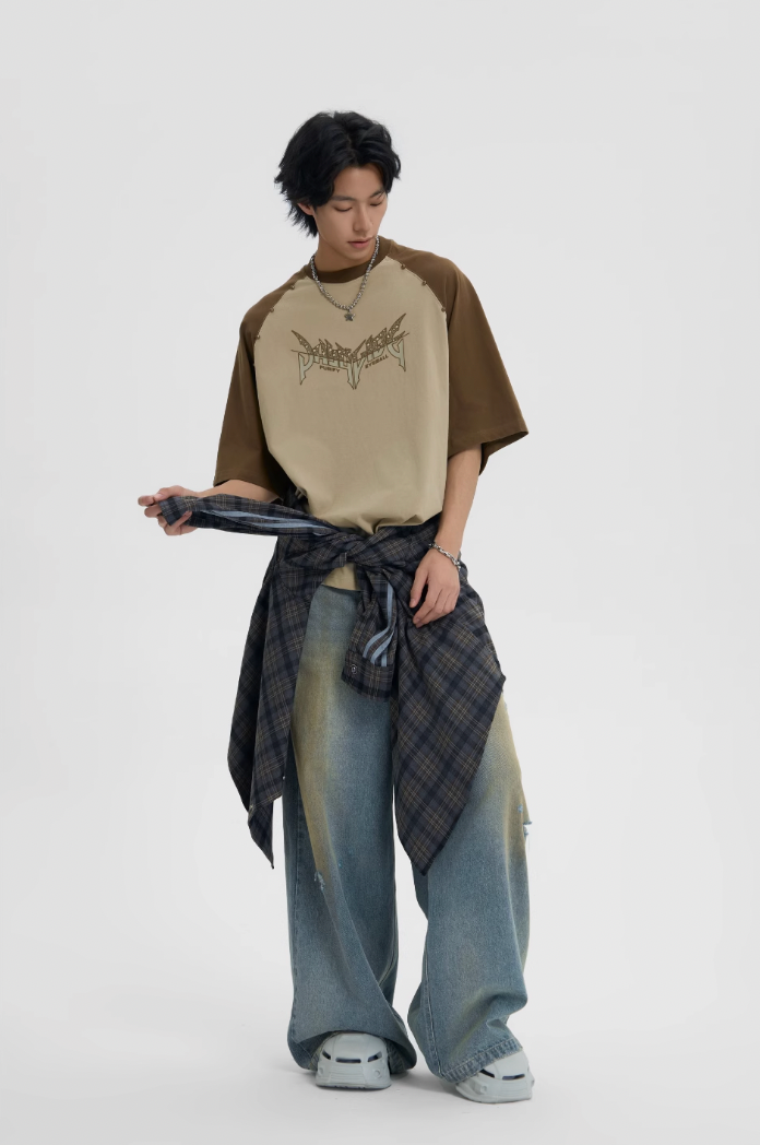 JHYQ Leopard Print Raglan Sleeves Tee