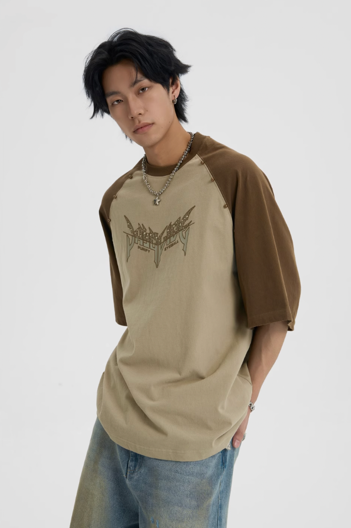 JHYQ Leopard Print Raglan Sleeves Tee