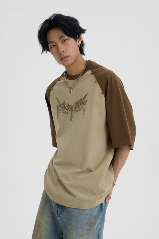 JHYQ Leopard Print Raglan Sleeves Tee