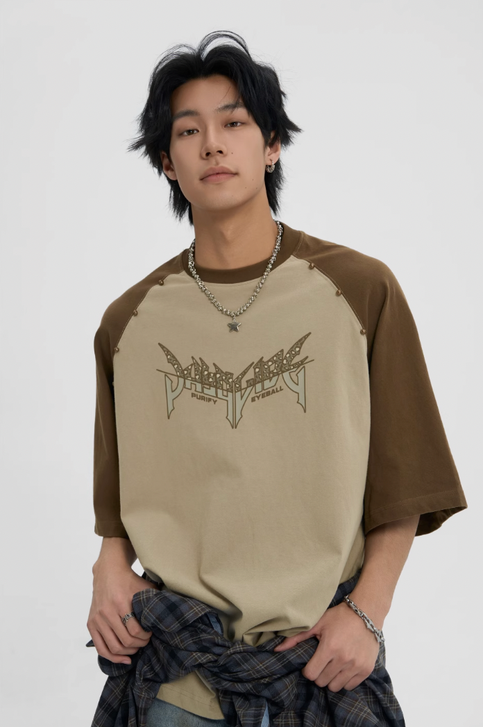 JHYQ Leopard Print Raglan Sleeves Tee