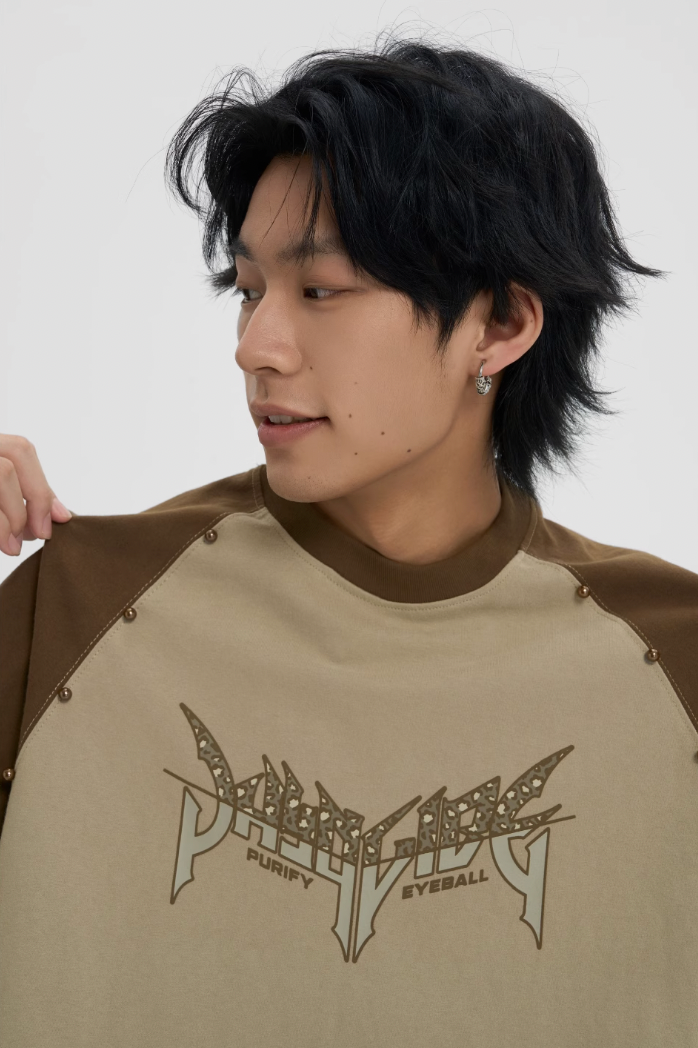 JHYQ Leopard Print Raglan Sleeves Tee