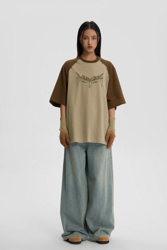 JHYQ Leopard Print Raglan Sleeves Tee