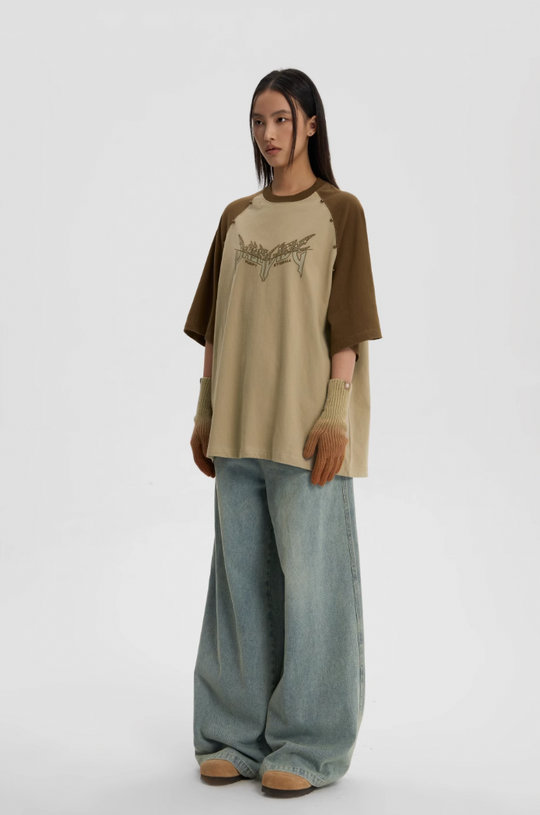 JHYQ Leopard Print Raglan Sleeves Tee