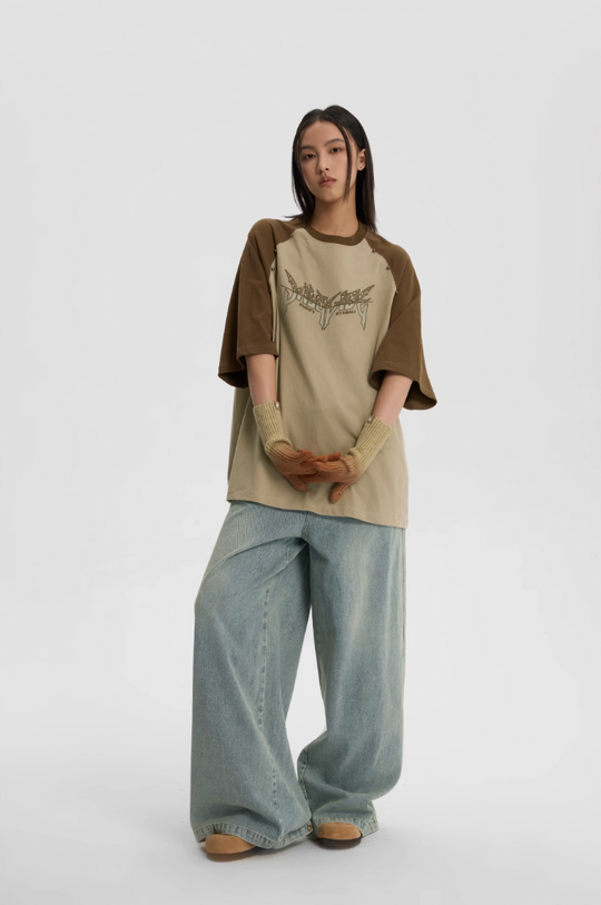 JHYQ Leopard Print Raglan Sleeves Tee