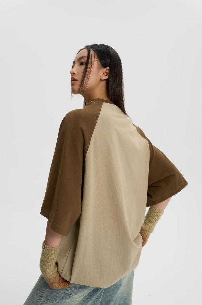 JHYQ Leopard Print Raglan Sleeves Tee