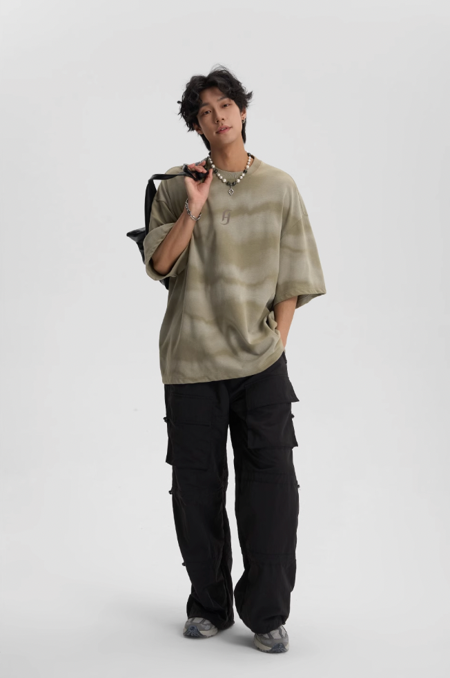 JHYQ Wave Tie Dye Logo Tee