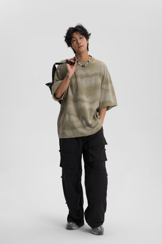 JHYQ Wave Tie Dye Logo Tee