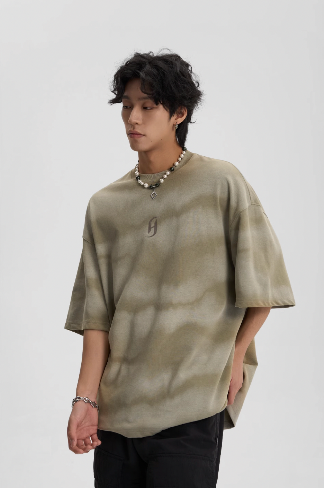 JHYQ Wave Tie Dye Logo Tee