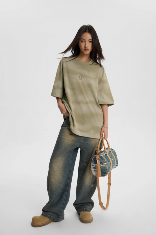 JHYQ Wave Tie Dye Logo Tee