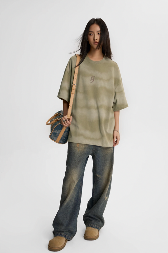 JHYQ Wave Tie Dye Logo Tee