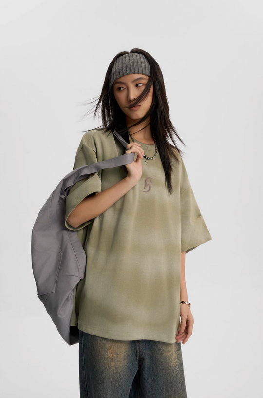 JHYQ Wave Tie Dye Logo Tee