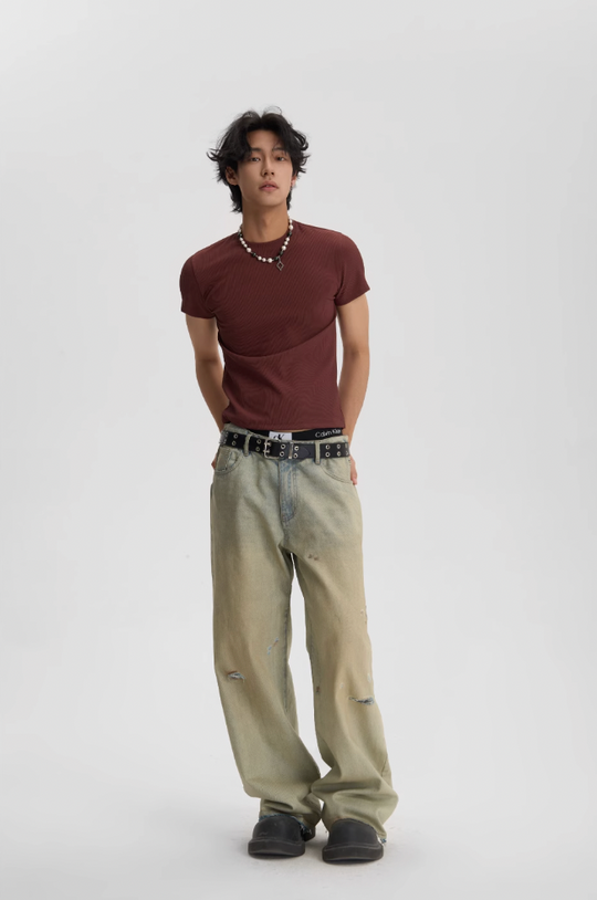 JHYQ Fitted Basic Multi Color Casual Tee