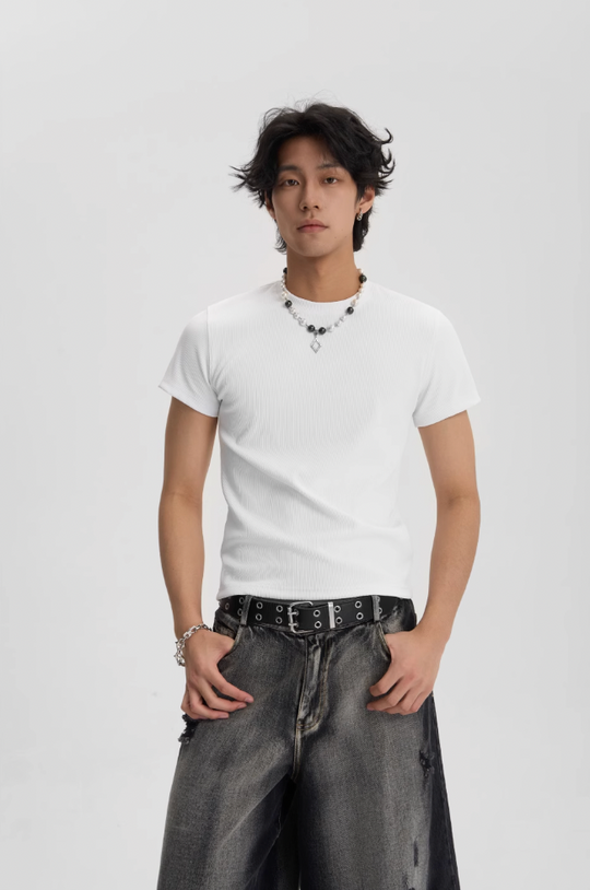 JHYQ Fitted Basic Multi Color Casual Tee