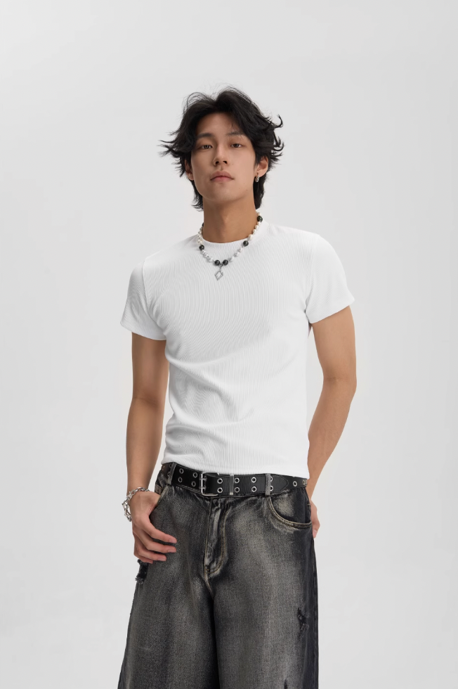 JHYQ Fitted Basic Multi Color Casual Tee