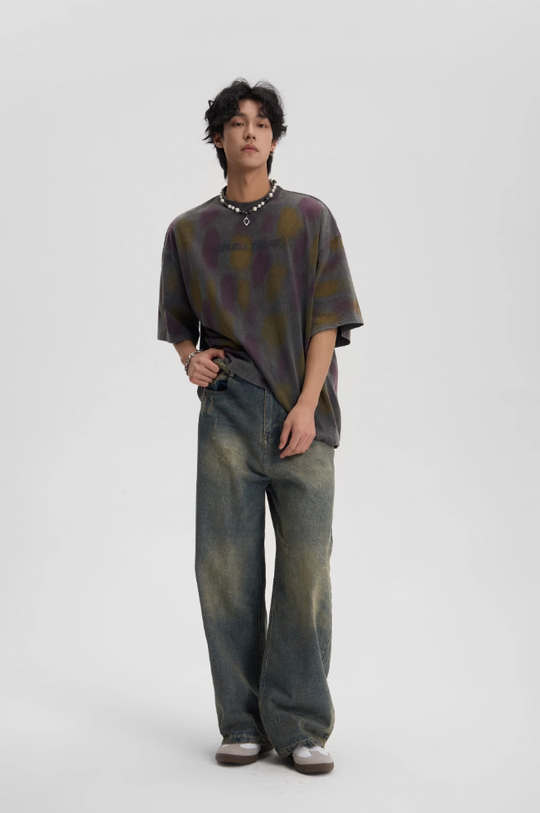 JHYQ Washed Old Worn Polka Dot Dye Tee