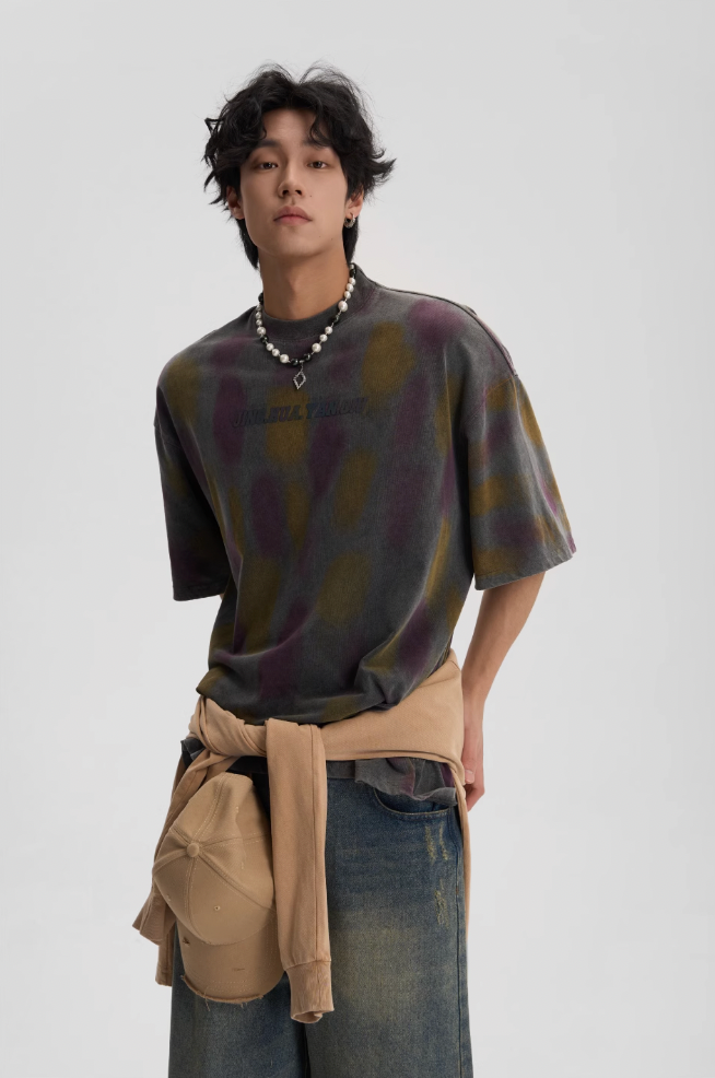 JHYQ Washed Old Worn Polka Dot Dye Tee